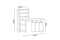 Leluard Skrivebord 146 cm med Oppbevaringshyller + Skap