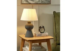 Nattbordslampe|Bordlampe-Lemiros Bordlampe 48 cm E27 Grey,Hvit