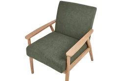 Lenestoler-Lenestol Esrum Grønn/lyst tre, Polyester Grön,Lysfarget tre