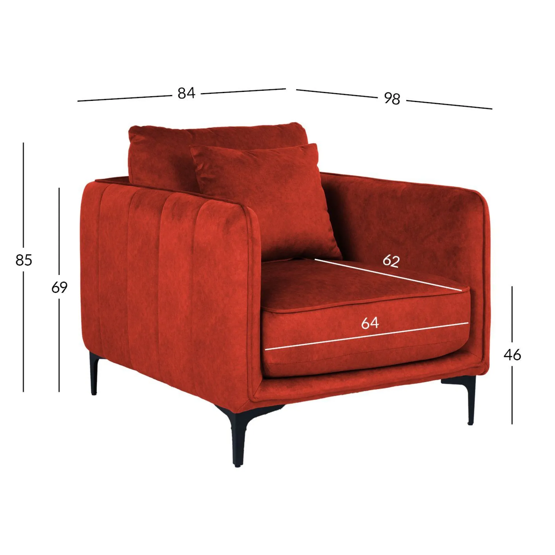 Lenestoler-Lenestol HOME4YOU Bianka 100x40xh140 cm, eik oransje