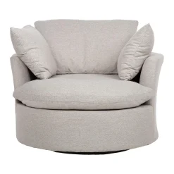 Utelenestoler|Loungemøbler Salg-Lenestol HOME4YOU Fluffy svingbar 110x105x65/86 cm Lys grå