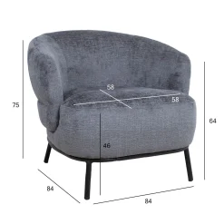 Lenestol HOME4YOU Gemala 100x40xh115 cm, svart