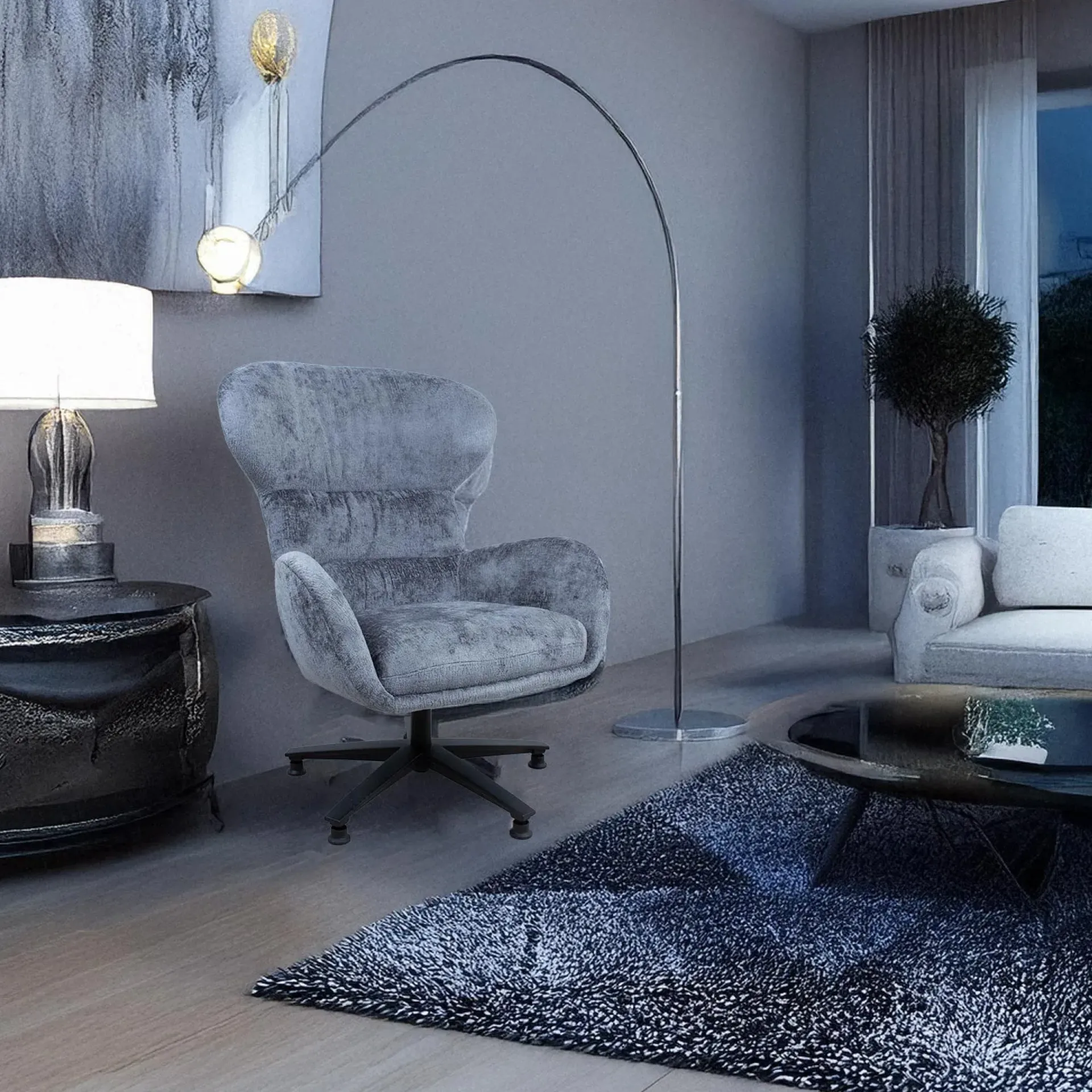 Lenestoler-Lenestol HOME4YOU Karolina 180x40xh76 cm, eik Grå