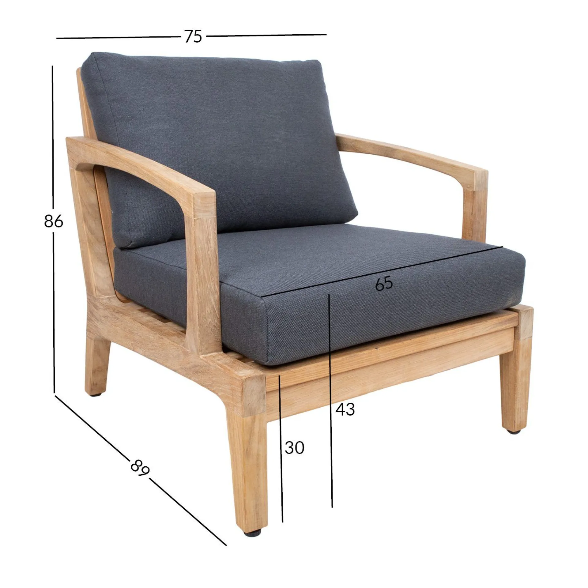 Utelenestoler|Loungemøbler Salg-Lenestol HOME4YOU Maldive teak brun