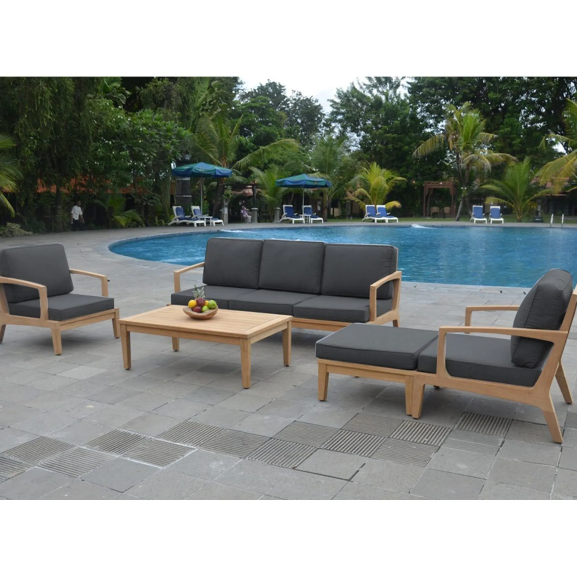 Utelenestoler|Loungemøbler Salg-Lenestol HOME4YOU Maldive teak brun