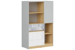Bokhylle-Leokkol Bokhylle 80 cm Hvit,Tre/Natur