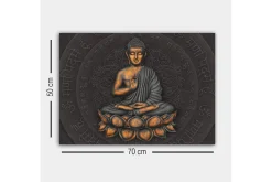 Lerretsbilde - Buddha i meditasjonsposisjon på en lotusblomst