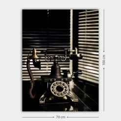 Lerretsbilder|Lerretsbilder-Lerretsbilde 70x100 cm - Vintage telefon med metalldetaljer og et elegant design Flerfärgad