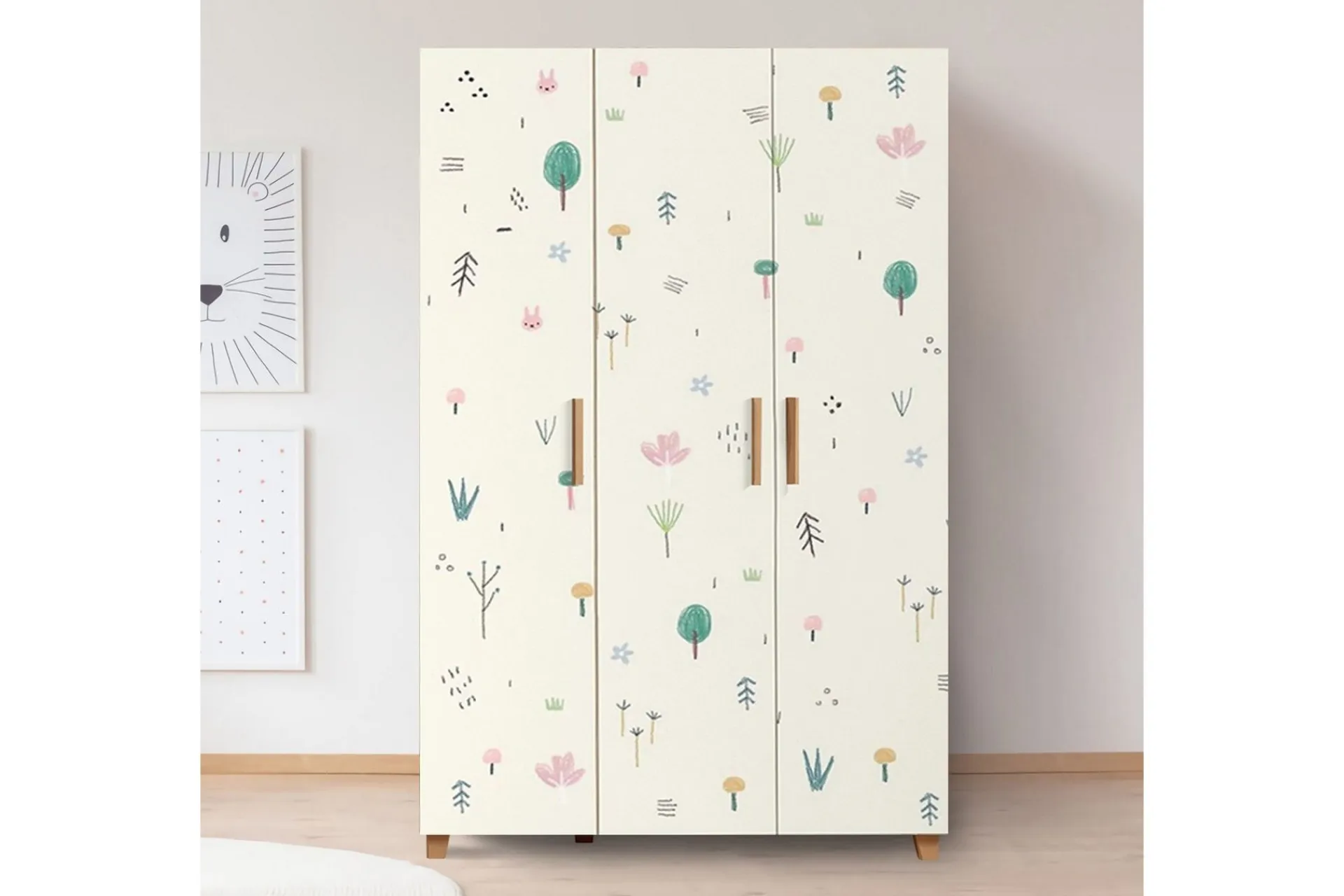 Garderober & Garderobesystem-Leva Garderobe 120x189 cm Brun/Hvit Brun/Hvit/Grønn