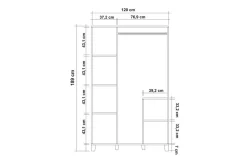 Garderober & Garderobesystem-Leva Garderobe 120x189 cm Brun/Hvit Brun/Hvit/Grønn