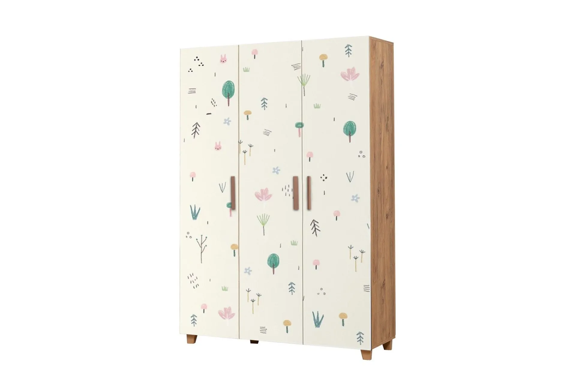 Garderober & Garderobesystem-Leva Garderobe 120x189 cm Brun/Hvit Brun/Hvit/Grønn