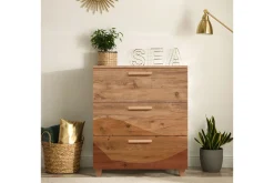 Entrekommode|Kommode-Leva Kommode 80x95 cm Brun Brun/Oransje