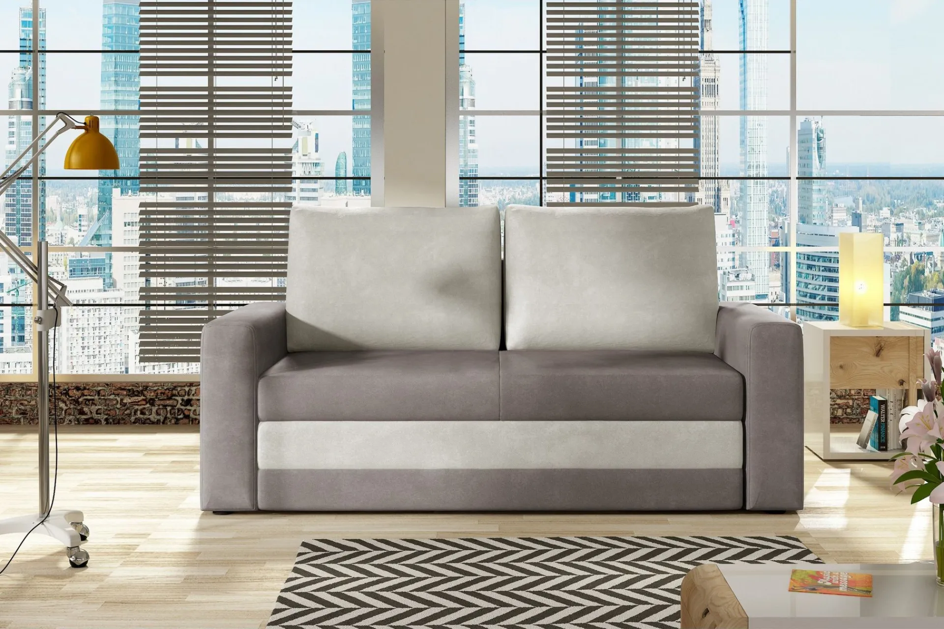 Velour Sofa & Fløyel Sofa-Lijan Sovesofa Grå/Beige
