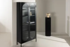 Venture Home Vitrineskap|Skap-Lima Vitrineskap 80x180 cm Svart