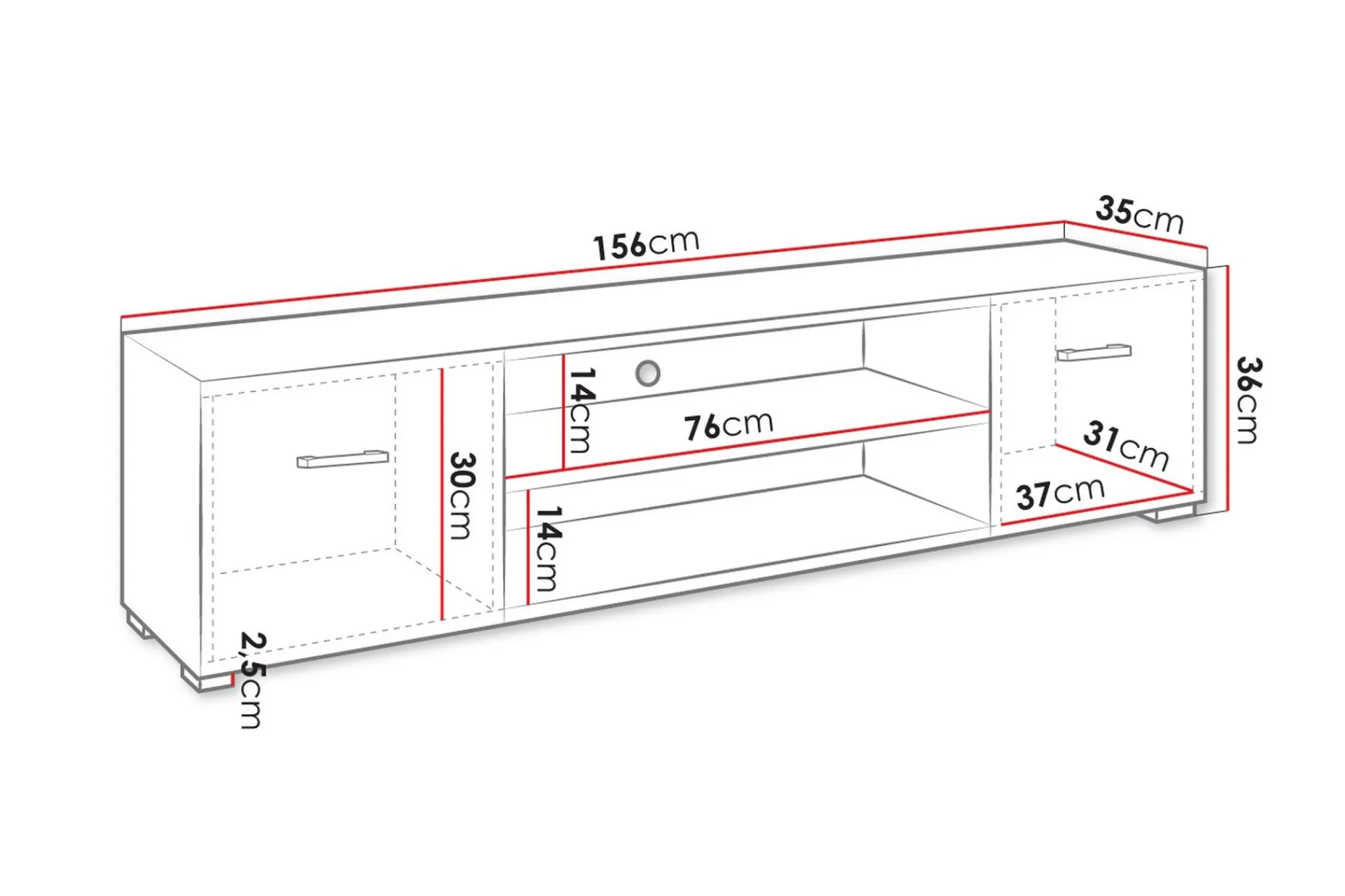Lindesberg TV-benk 156 cm
