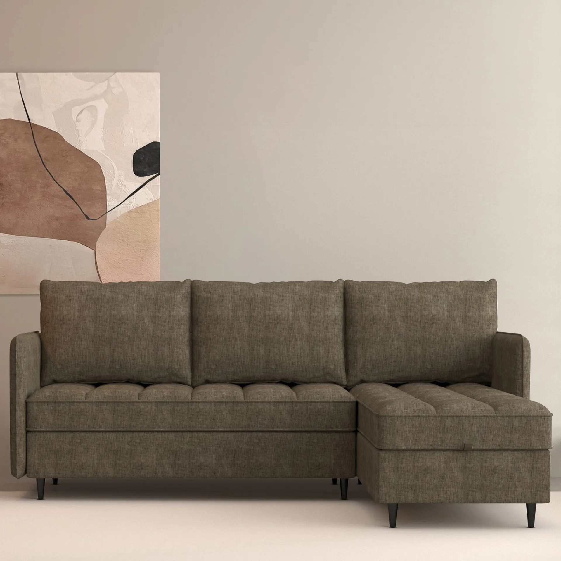 Loft24 Hjørnesofa-Lindhus Hjørnesofa 3-seter Brun