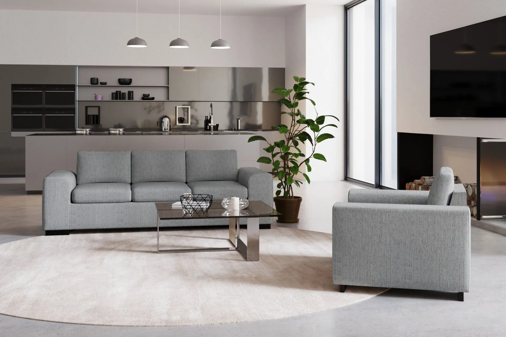 Scandinavian Choice 2 Seter Sofa-Link 2-seters Stoffsofa Lysegrå