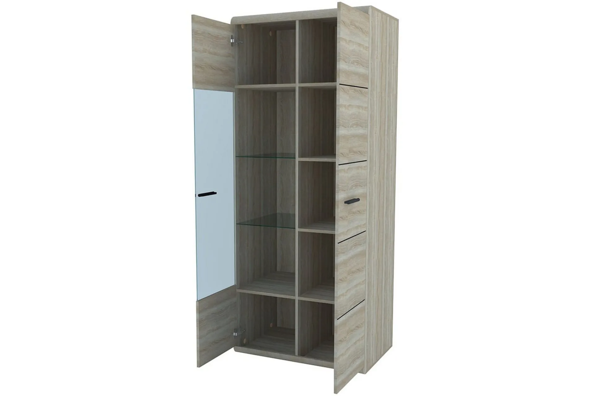 Vitrineskap|Skap-Link Vitrineskap 80x37x194 cm Eik