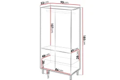 Garderober & Garderobesystem-Lionel Garderobe 90 cm Cashmere