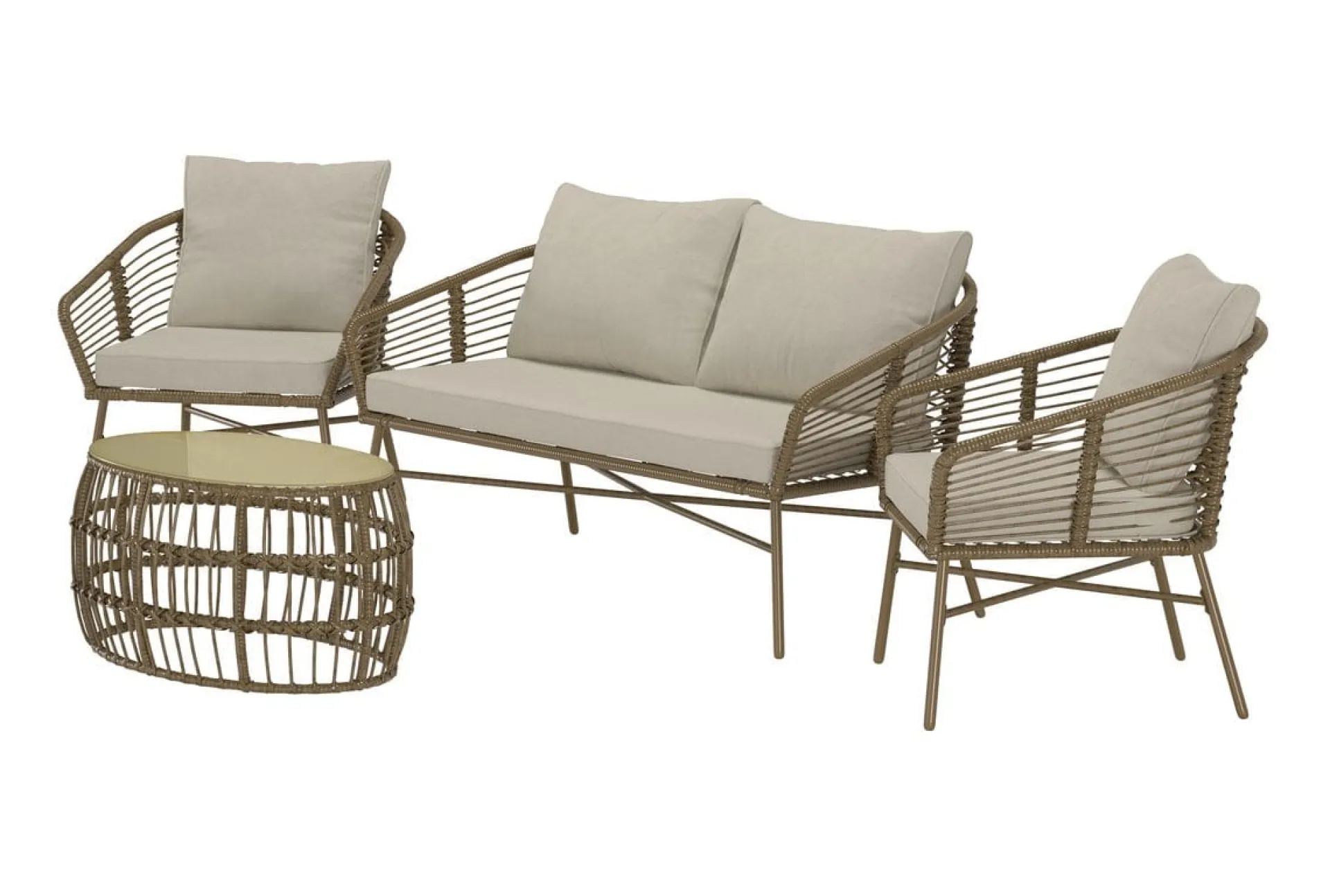 Venture Home Veranda & Terrasse|Loungesett-Lipari sofagruppe 2-seters sofa + 2 lenestoler med bord utendørs