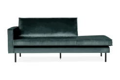 WOOOD Velour Sofa & Fløyel Sofa-Lissbon Dagseng Fløyel Blå Grønn