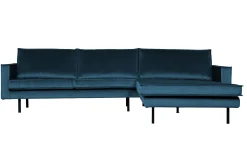 WOOOD Velour Sofa & Fløyel Sofa-Lissbon Divansofa Høyre Blå