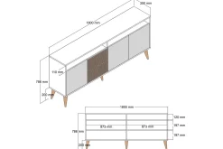 Gangbord|Avlastningsbord-Lissione Konsollbord 180 cm Valnöt,Beige