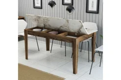 Spisebord & Kjøkkenbord-Lissione Spisebord 145x88 cm Brun/Hvit Brun/Grå