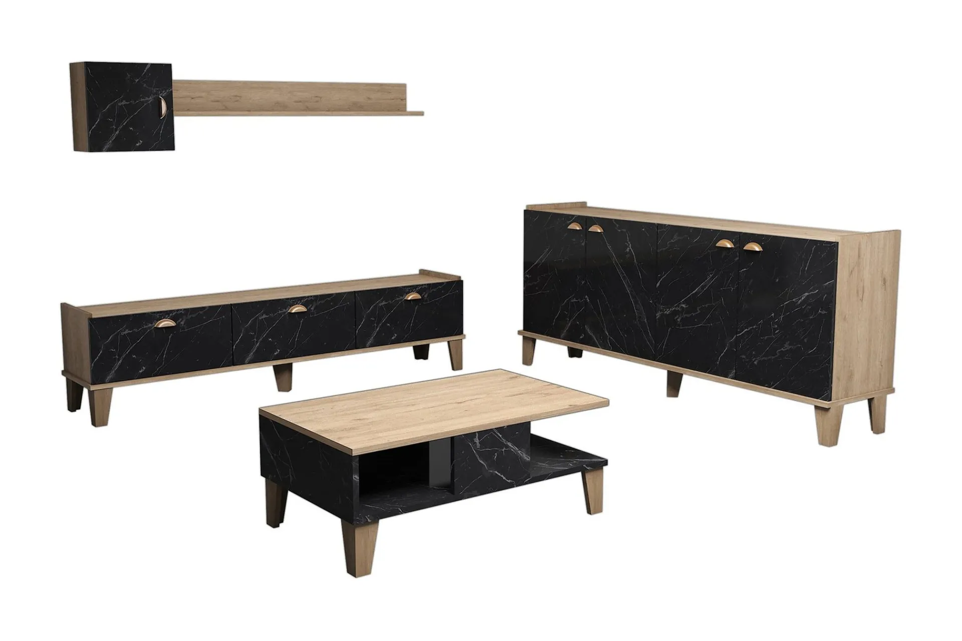 Living Room Furniture Set Eik|Marmor