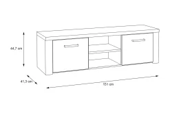 Tv-Benk & Mediabenk-Loannia Tv-benk 151 cm Brun