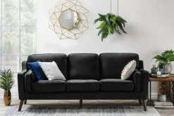 Velour Sofa & Fløyel Sofa-Lokka Sofa 3-seter Svart