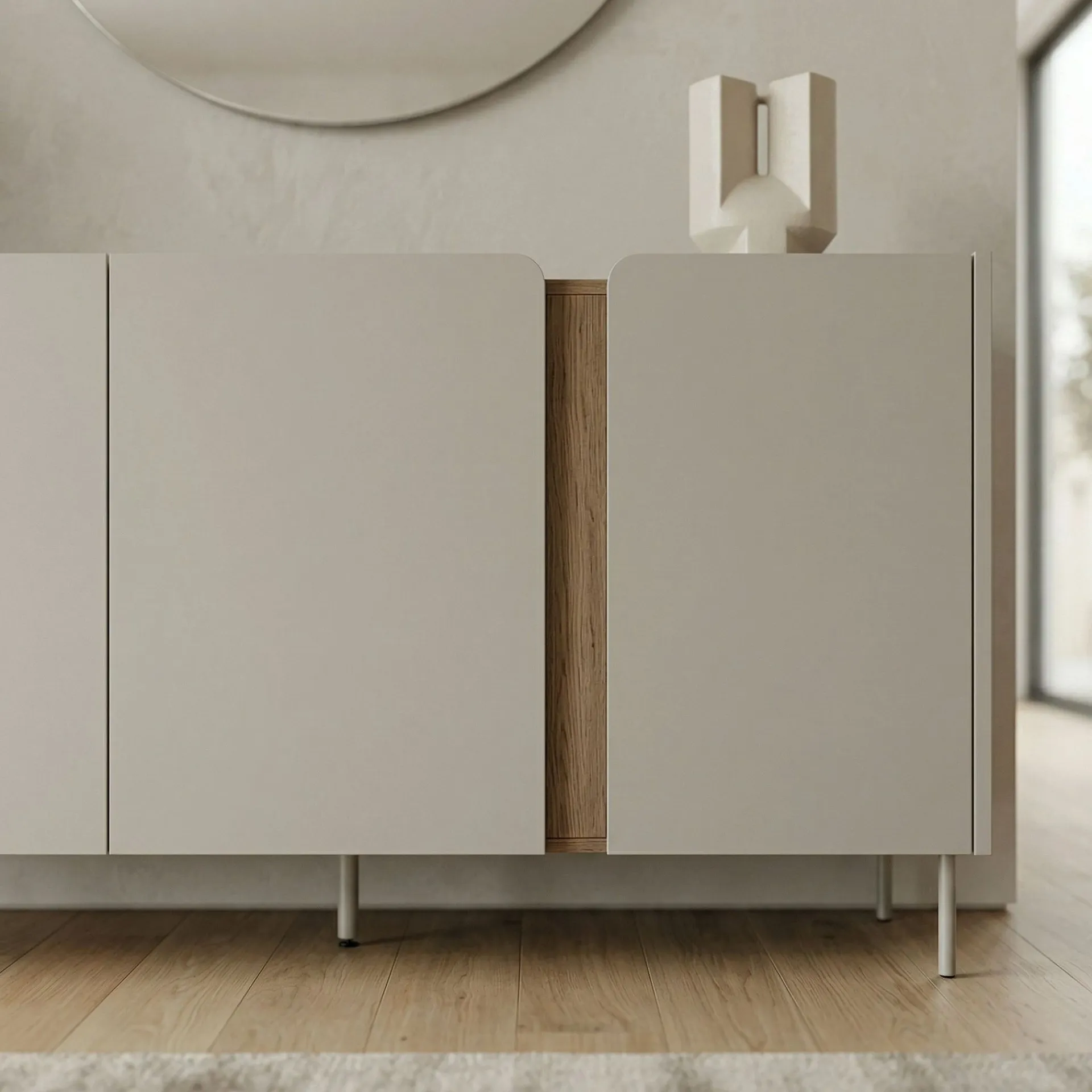 Sideboard & Skjenker-Lomar Konsoll 150x82,9x40,5 cm Sandstein Naturlig eik