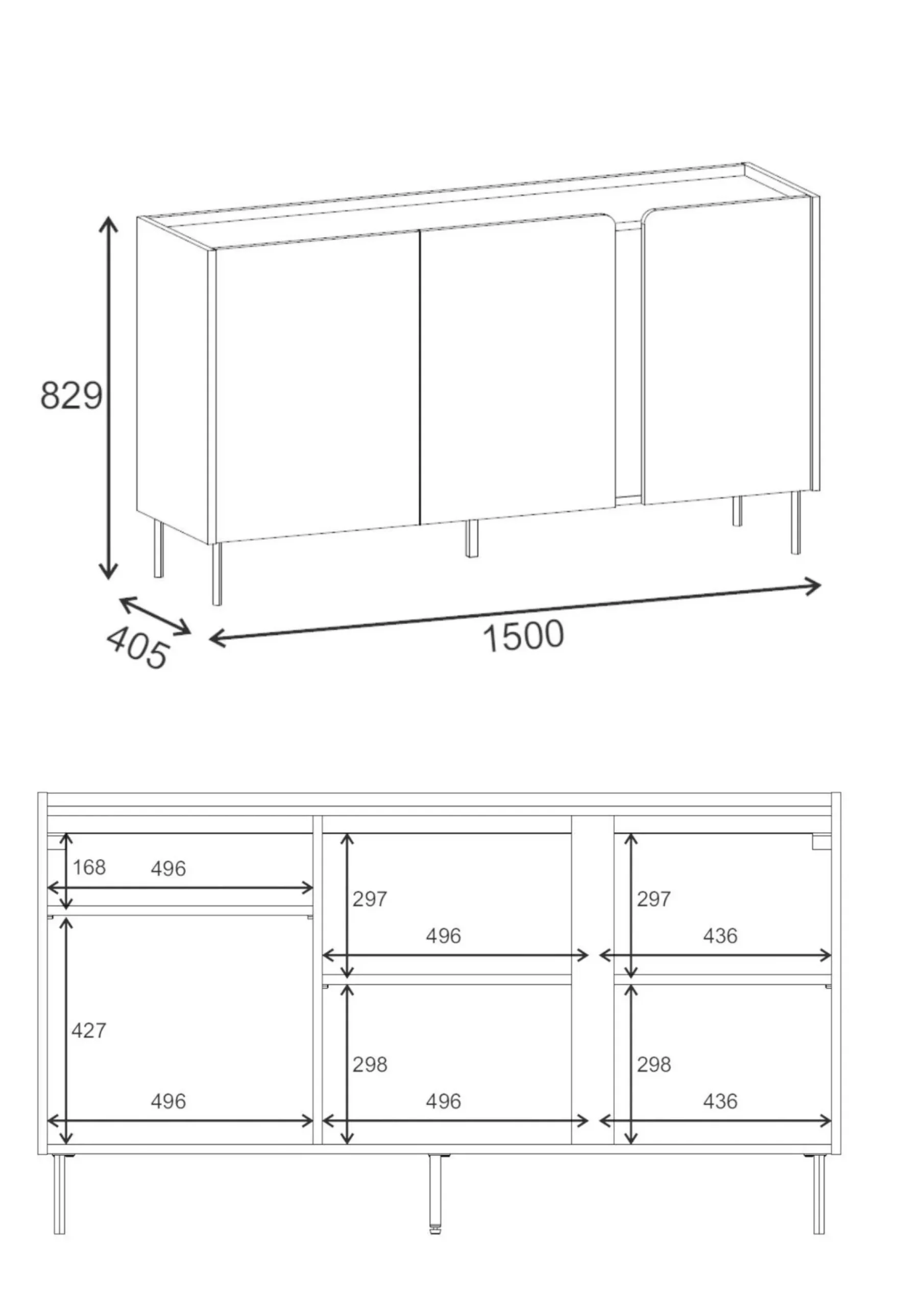 Sideboard & Skjenker-Lomar Konsoll 150x82,9x40,5 cm Sandstein Naturlig eik