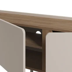 Tv-Benk & Mediabenk-Lomar TV-benk 140x53,9x35,5 cm Sandstein og naturlig eik