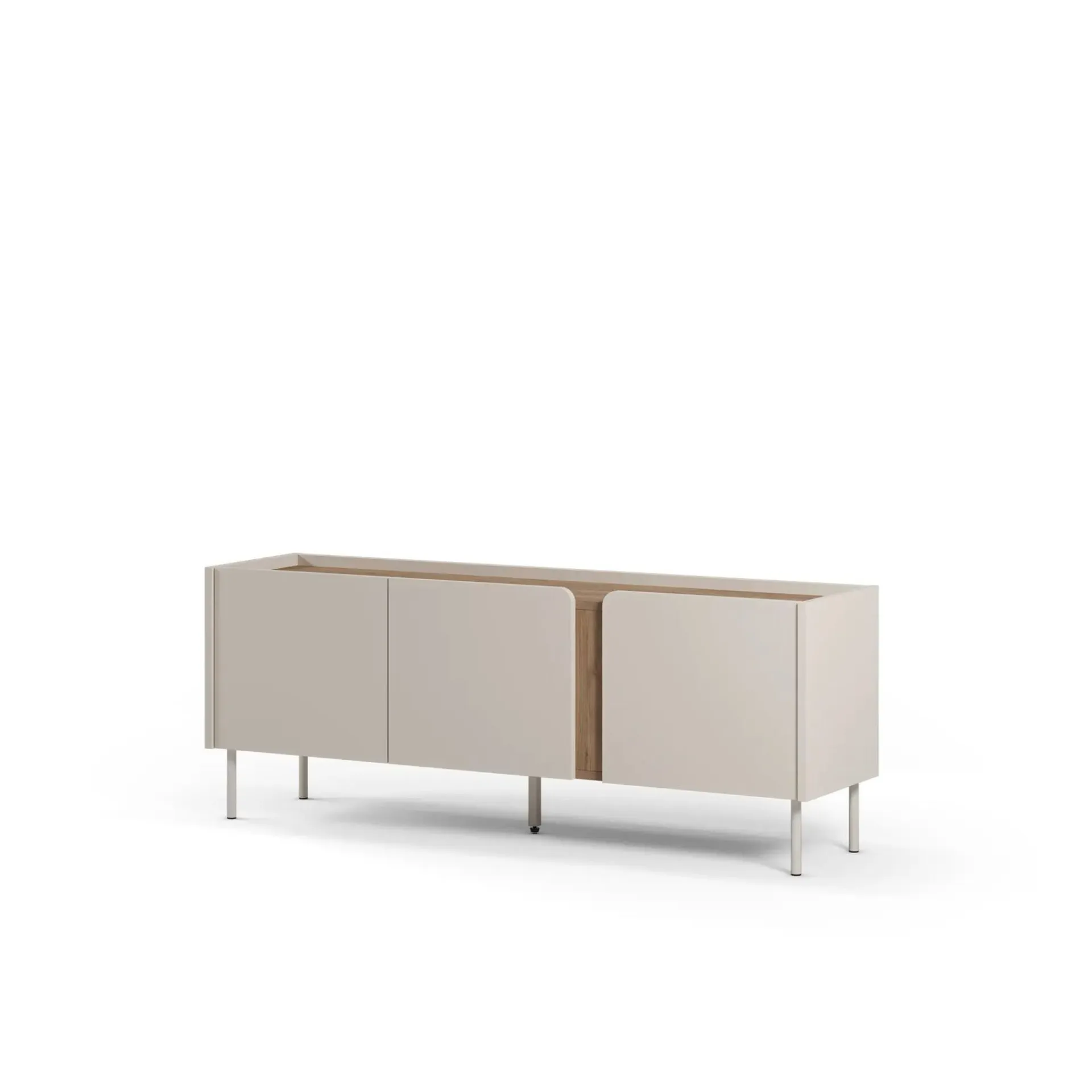Tv-Benk & Mediabenk-Lomar TV-benk 140x53,9x35,5 cm Sandstein og naturlig eik
