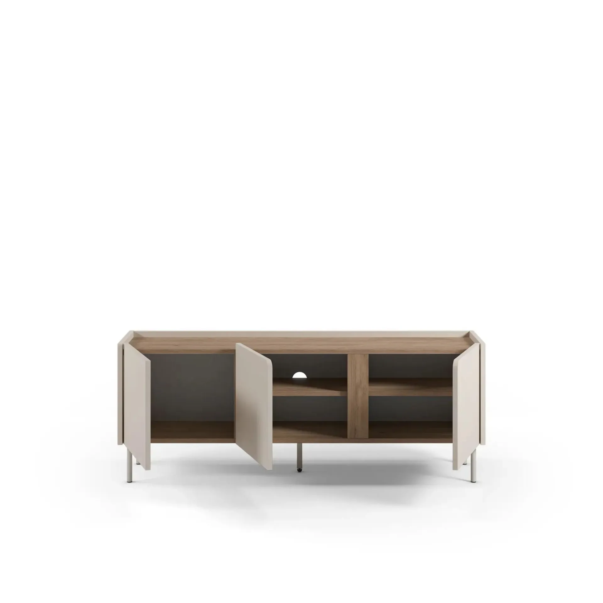 Tv-Benk & Mediabenk-Lomar TV-benk 140x53,9x35,5 cm Sandstein og naturlig eik