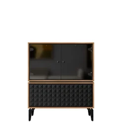 Vitrineskap|Skap-Lorvenn Vitrineskap 103x122 cm Brun,Svart