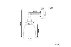 Nattbordslampe-Lovataia Vegglampe 2 stk E27 Svart