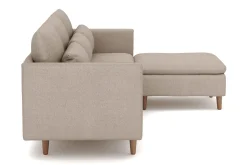 Basic Home Sofa Med Sjeselong-Lovis 3-seters sofa med vendbar sjeselong i stoff Beige