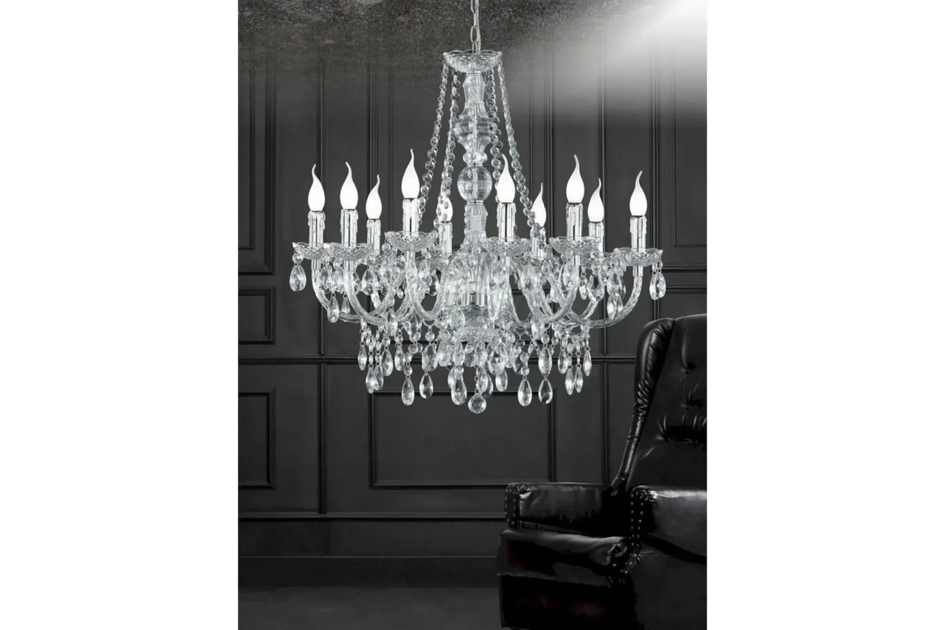 Trio Lighting Barnelampe|Taklampe-Lüster Lysekrone 10xE14 klar Krom