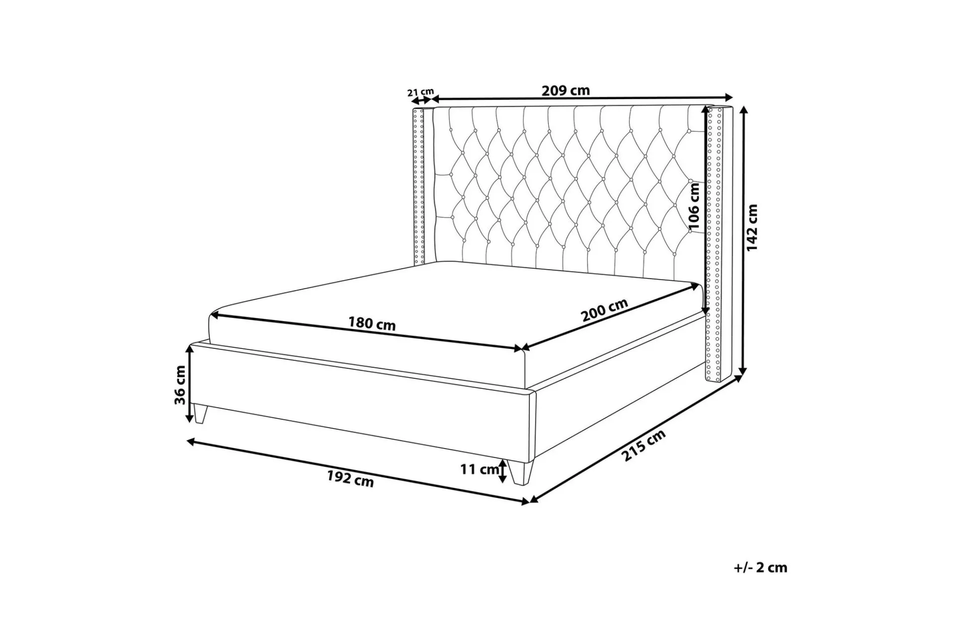 Bedly Lubbon Dobbeltseng 180 | 200 cm