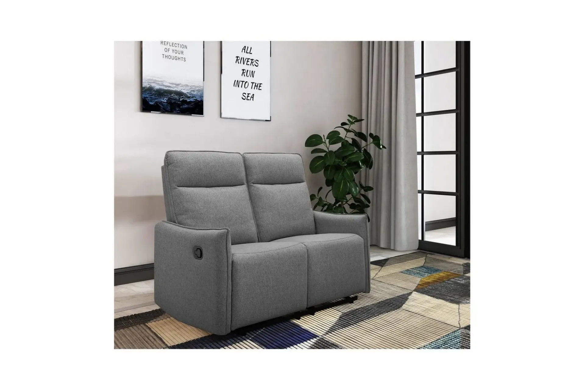 Loft24 2 Seter Sofa-Lugo Reclinersofa 2-seter Grey
