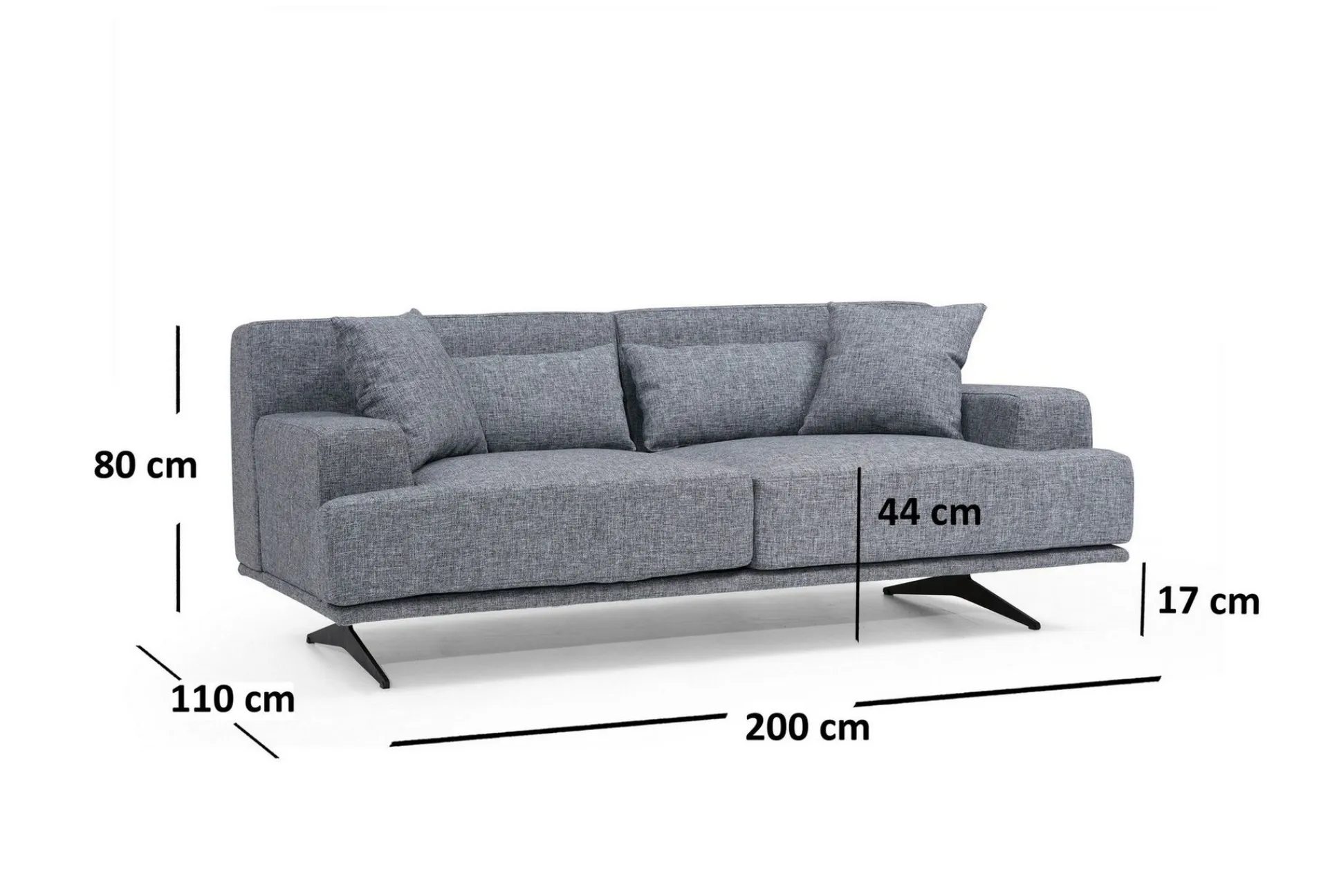 2 Seter Sofa-Lums 2-Seter Sofa Grey