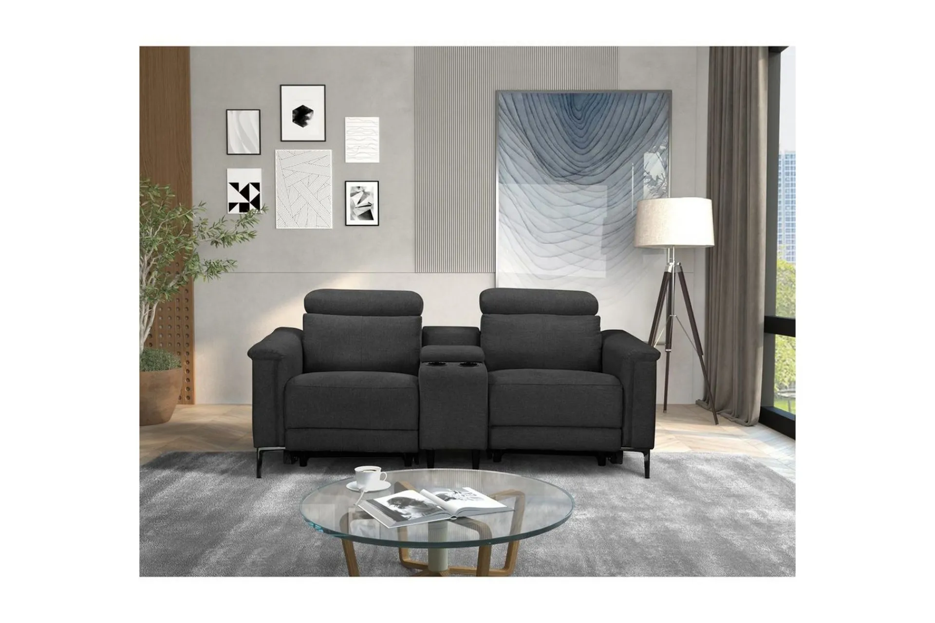 Loft24 2 Seter Sofa-Lund Liggestol Grey
