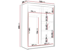 Garderober & Garderobesystem-Lungos Garderobe med Speil 120x200 cm Beige