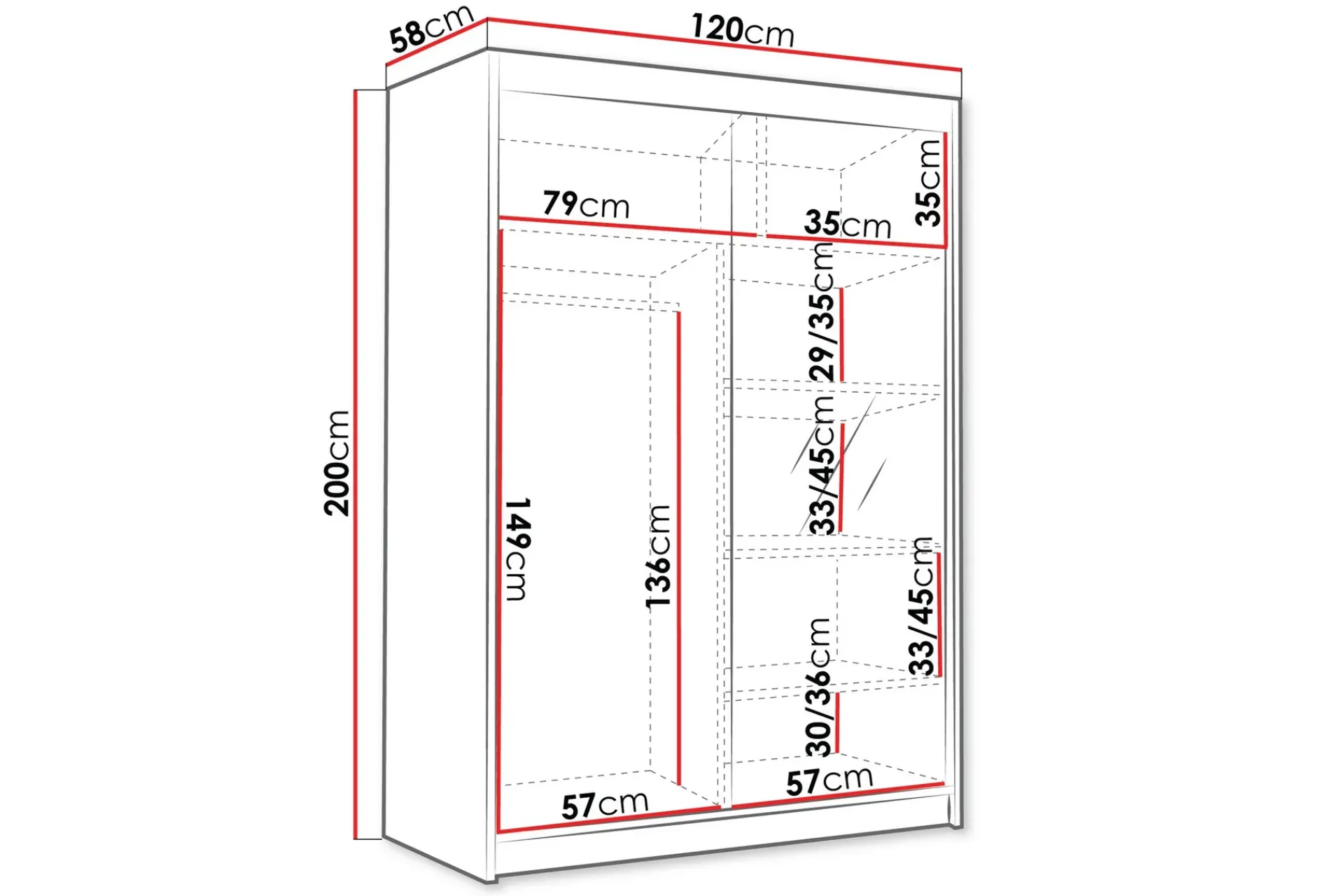 Garderober & Garderobesystem-Lungos Garderobe med Speil 120x200 cm Beige