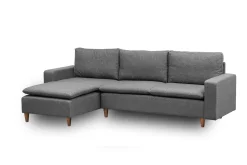 Sofa Med Sjeselong-Lungo Sofa med Sjeselong 4-seter Mørkegrå