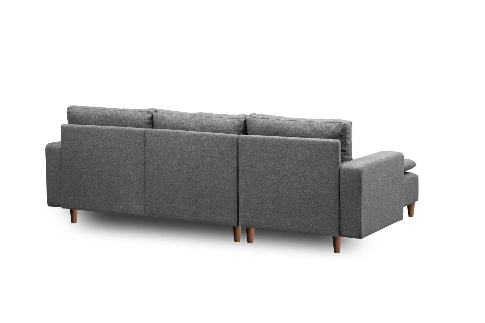 Sofa Med Sjeselong-Lungo Sofa med Sjeselong 4-seter Mørkegrå