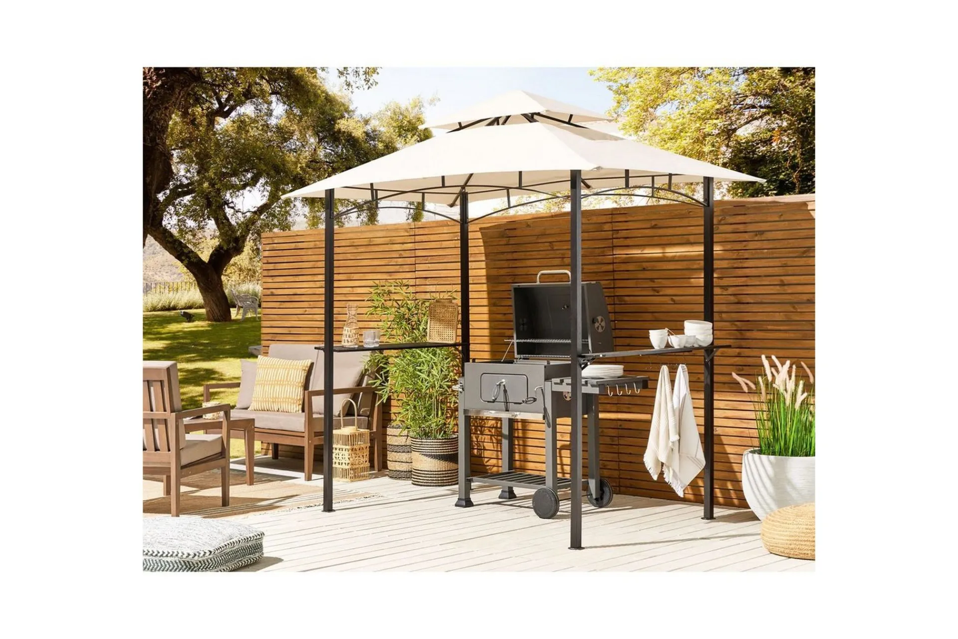 Lysthus & Gazebo-Lusthus Beliani Naro Beige/svart Beige||Black Beige,Svart