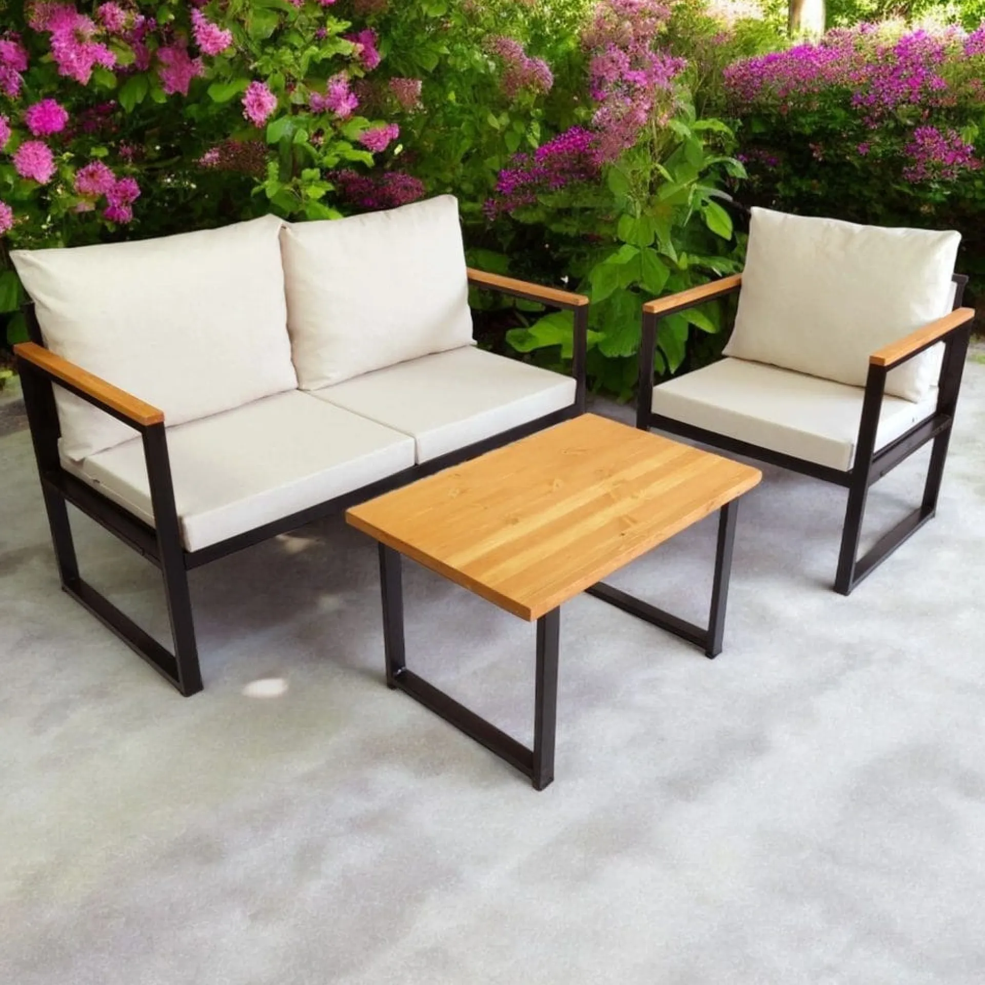 Loungesett|Loungesett-Luvin 3-seters Sofagruppe Utendørs Beige